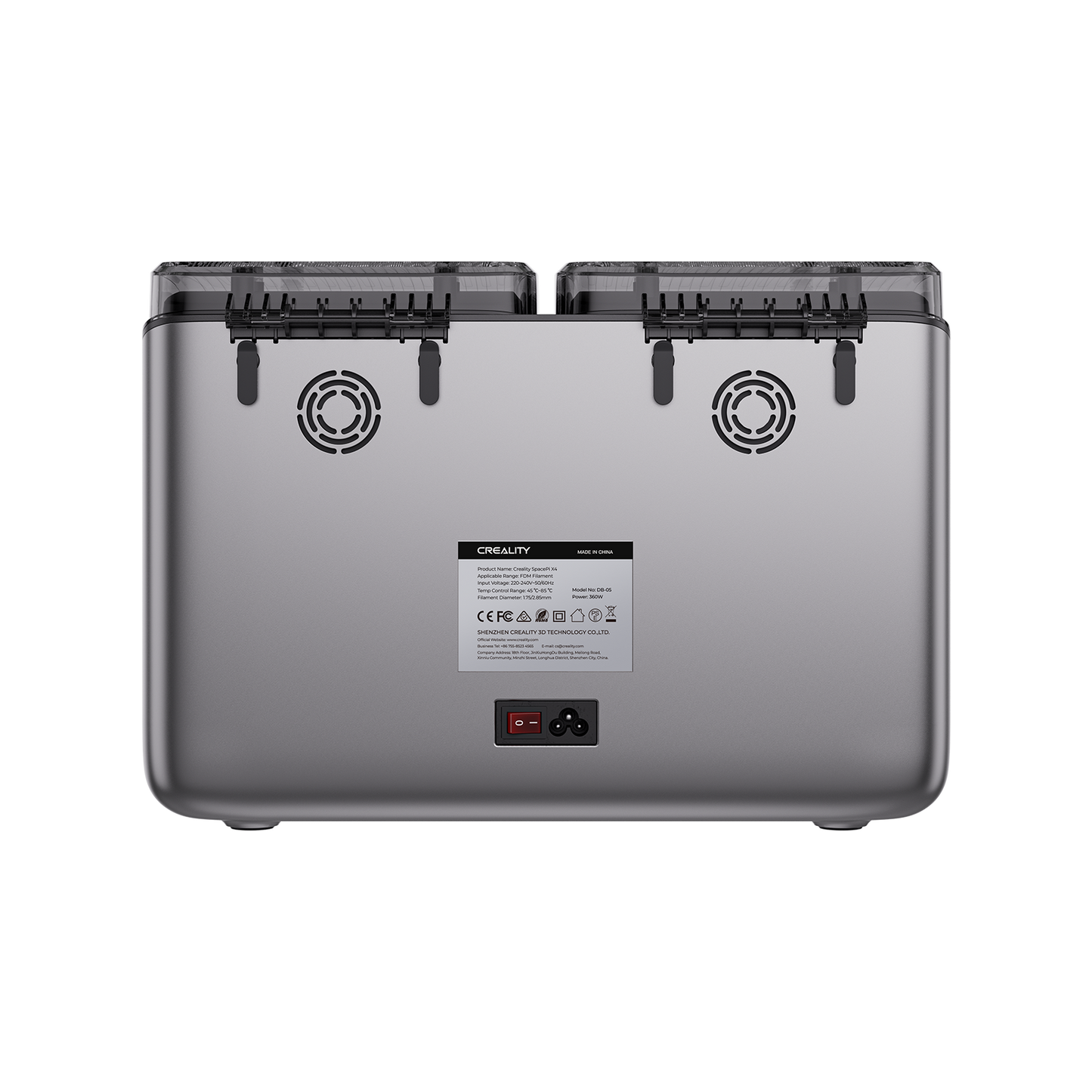 Creality SpacePi X4 Filament Dryer | 4-Spool Capacity & Dual Chamber