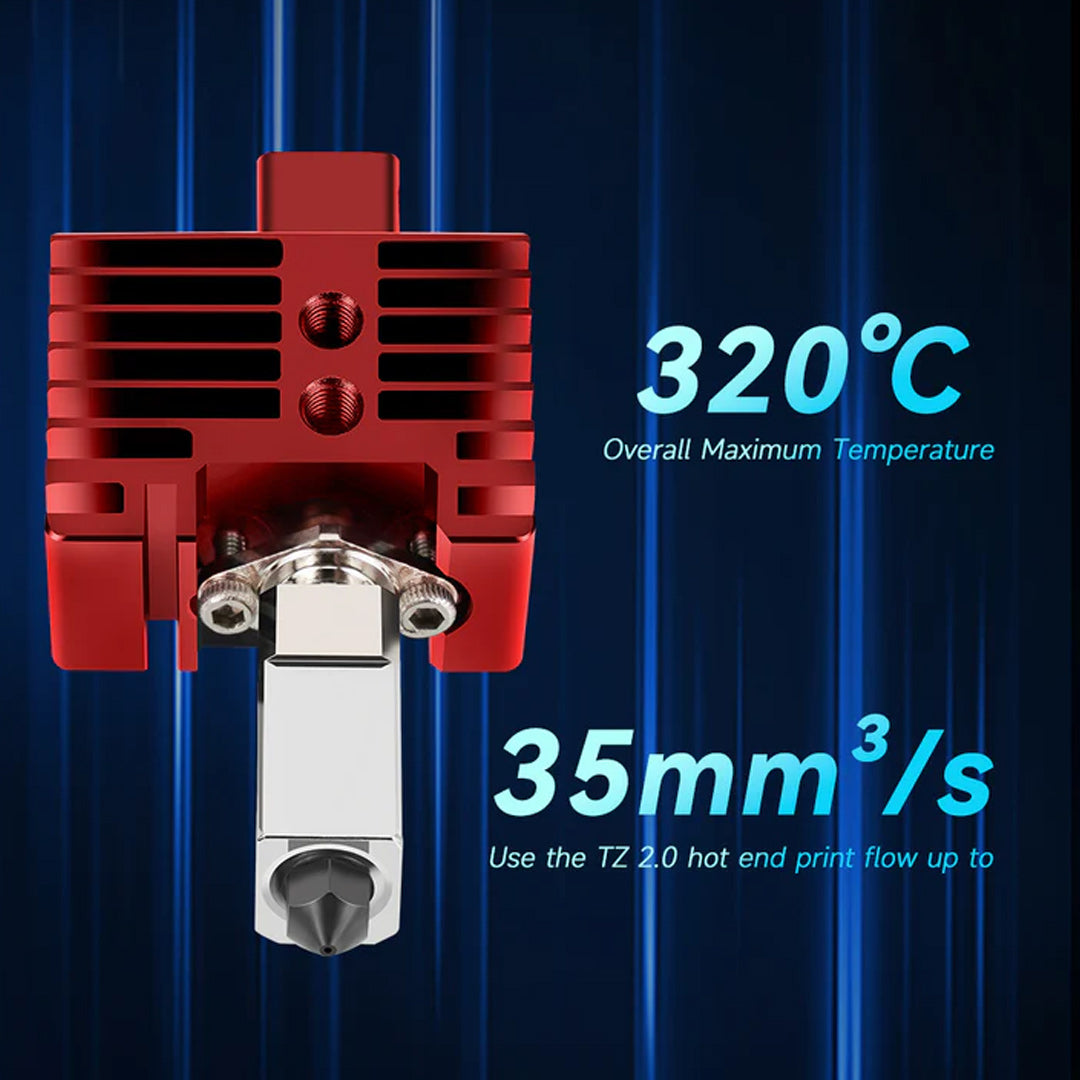 TZ-2.0 Red Extrusion Head for Bambu Lab X1 Series (Single Nozzle Required)