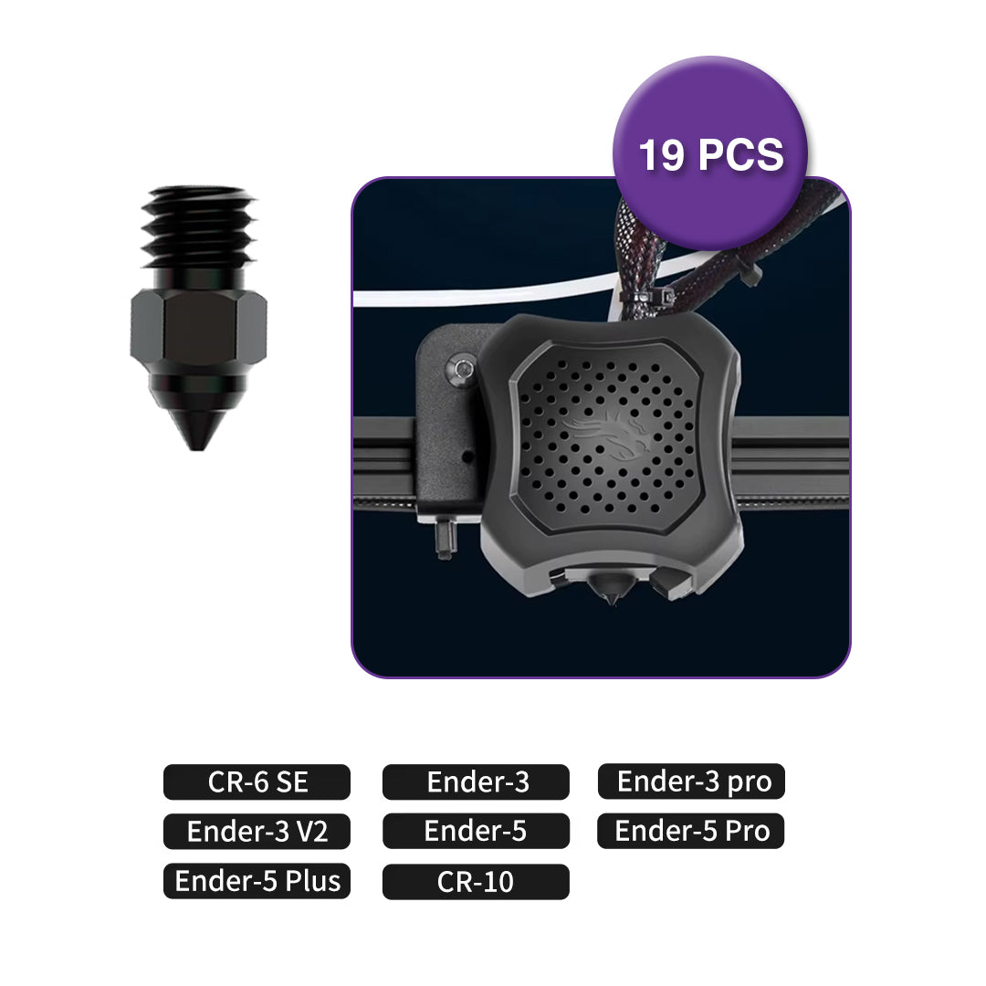 Hardened Steel Nozzles Kit with Tools for CR and Ender Series (19 Pcs) - MakerParts 3D