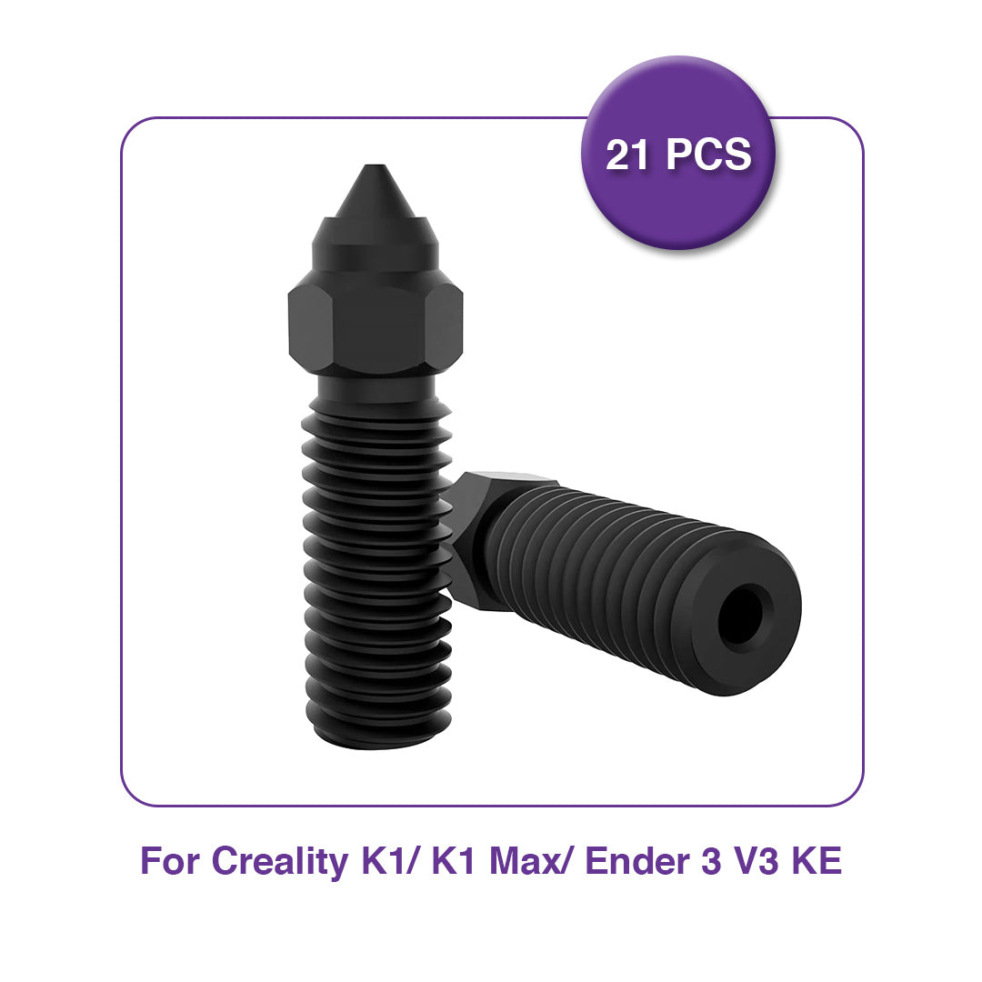 Hardened Steel Nozzles Kit with Tools for Creality K1/ K1 Max / Ender 3 V3 KE (21 Pcs) - MakerParts 3D