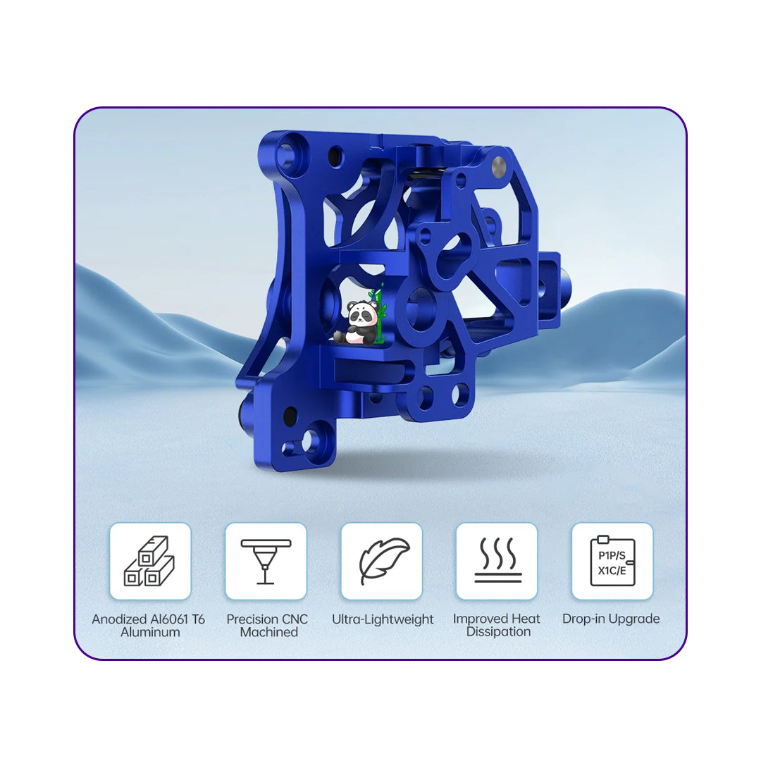 BIQU Panda Extruder CNC Hollow Carving Lightweight Extruder Housing for Bambu Lab P1 / X1 Series
