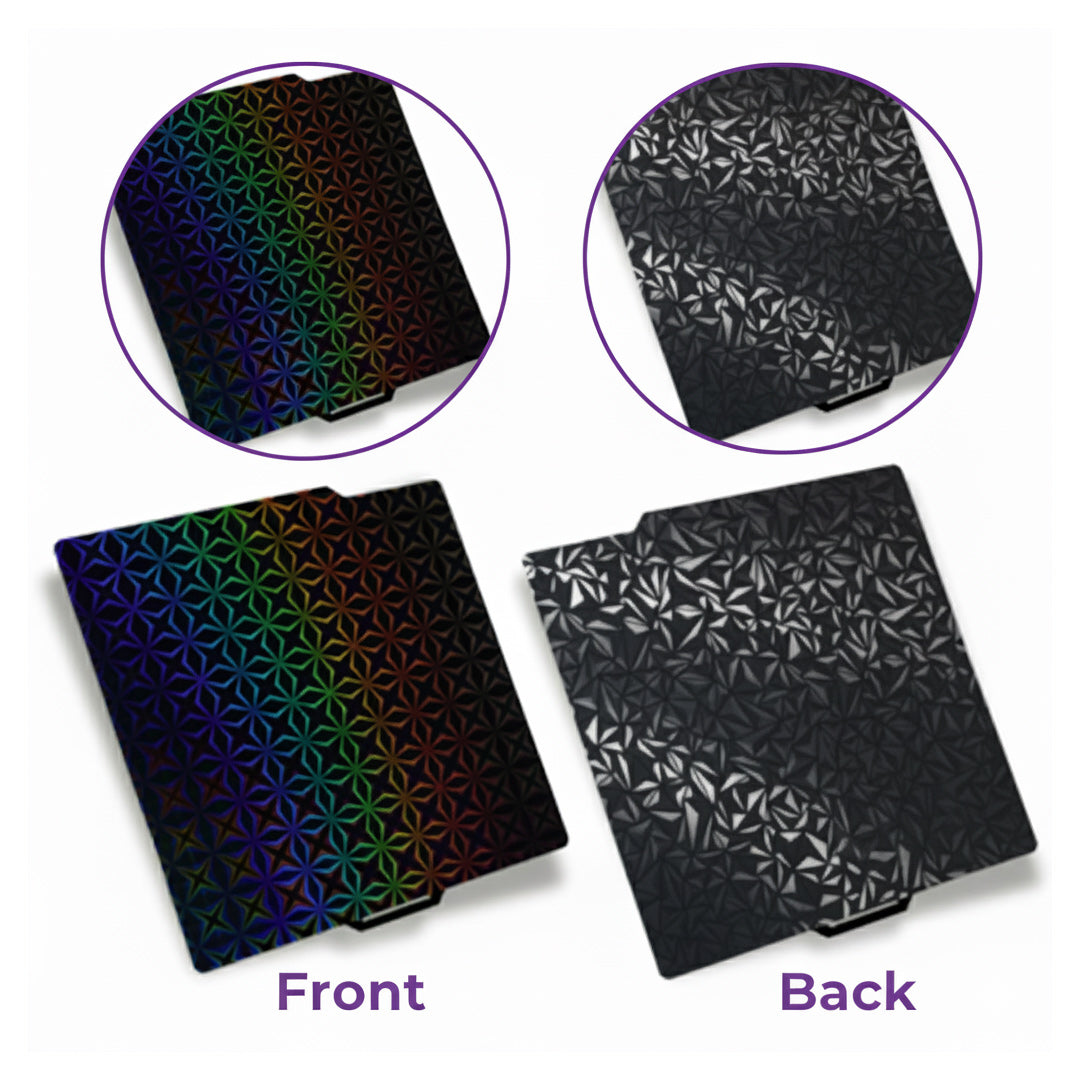 Double-Sided Build Plate – Diamond PEO + Holographic Smooth for Bambu Lab A1 / X1 / P1 & A1 Mini