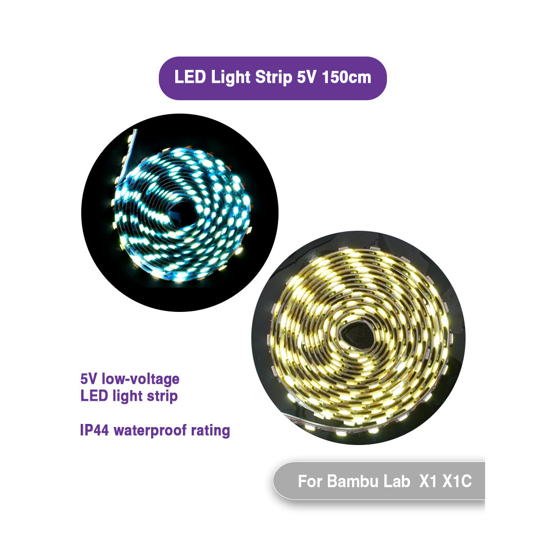 LED Light Strip For Bambu Lab P1S/ P1P/ X1/ X1C 5V 150cm - MakerParts 3D