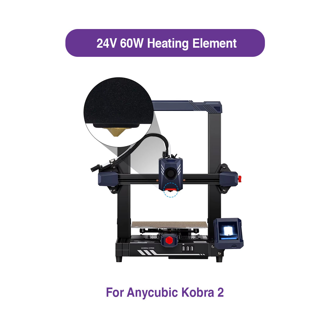 Anycubic Kobra 2 Extrusion Head Hotend – 24V 60W Heating Element - MakerParts 3D