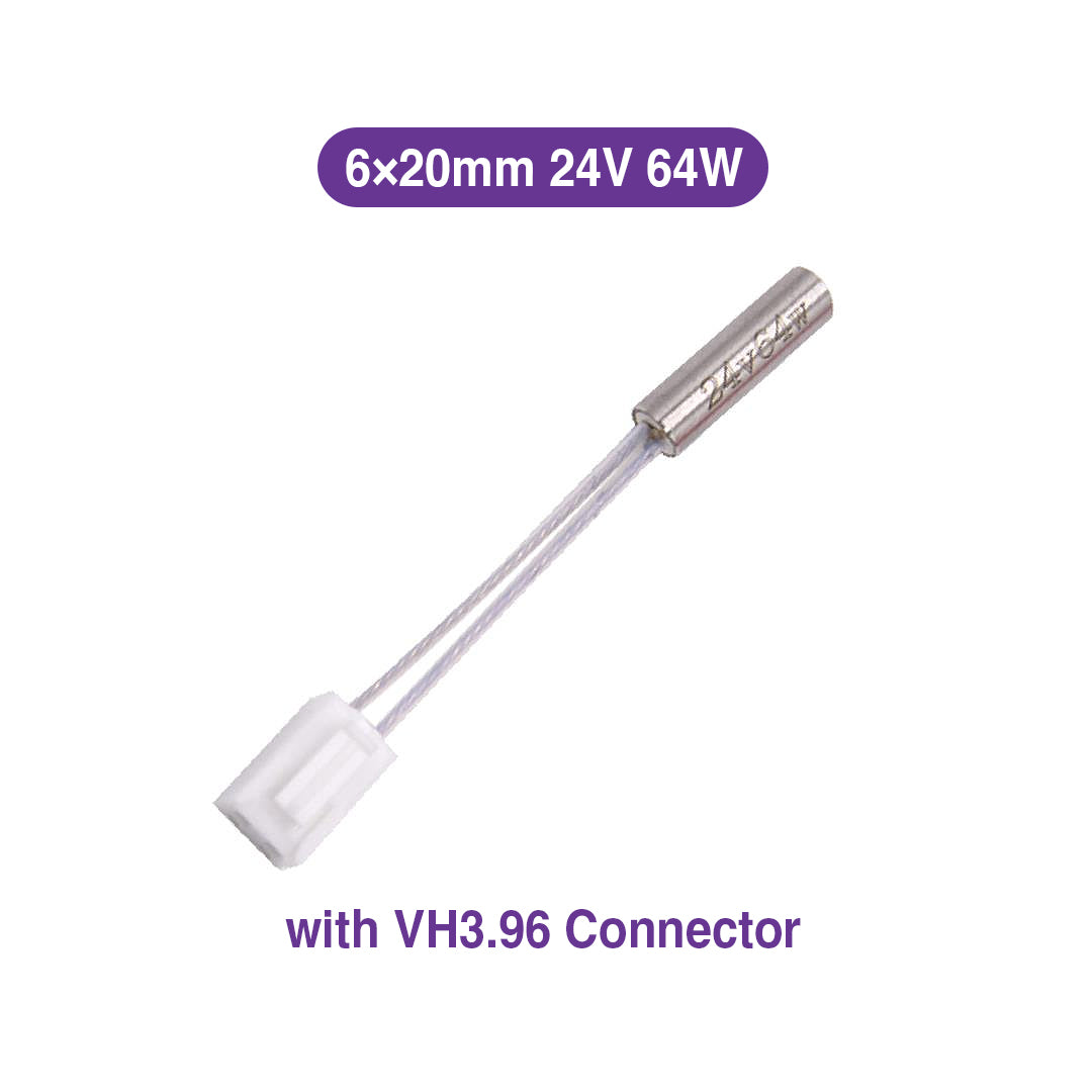 6×20mm 24V 64W Heating Cartridge with VH3.96 Connector for Genius and Sidewinder X1 - MakerParts 3D