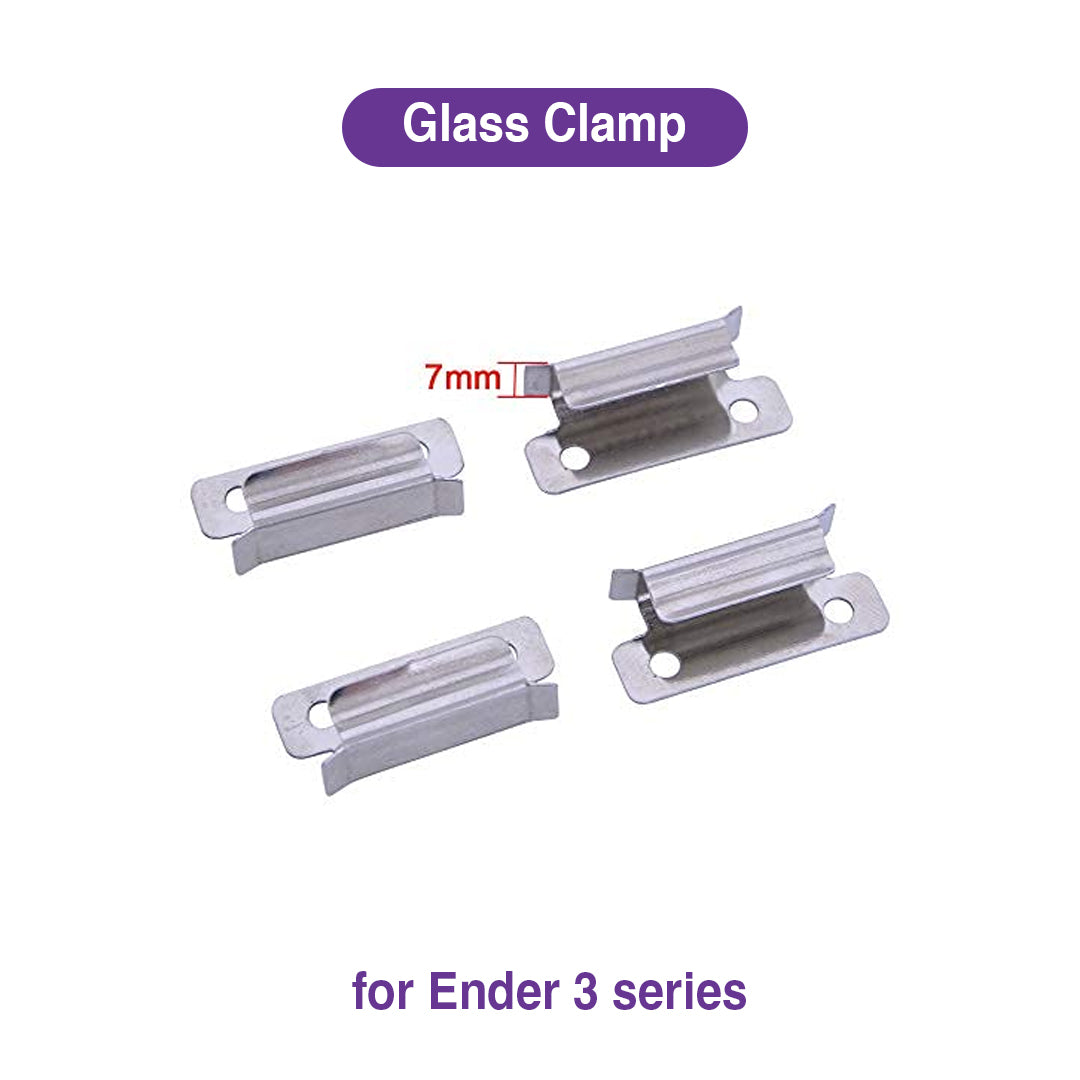 Glass Clamps Pro Bed Clips for Creality CR / Ender Series (7mm Thick Bed) (4 Pack) - MakerParts 3D