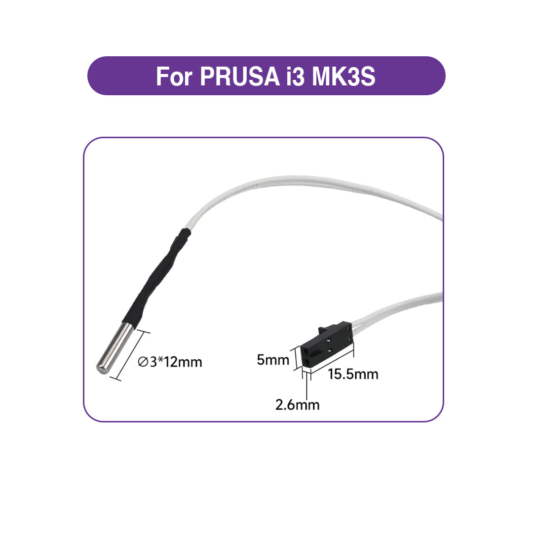 Cartridge Thermistor for PRUSA i3 MK3S (High-Temperature) - MakerParts 3D