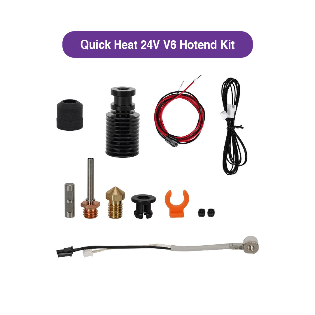 Quick Heat 24V V6 Hotend Kit – Ceramic Heating Core & Bimetal Heat Break - E3DV6 PT100 - MakerParts 3D