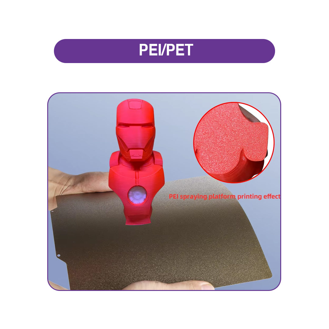 Flexible Magnetic Steel Bed with PEI and PET Coating – 310x310mm - MakerParts 3D