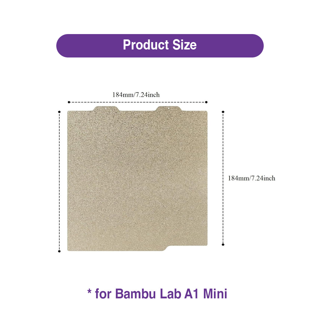 Dual-Surface Build Plate (PEI Spraying & Carbon Fiber) for Bambu Lab A1 Mini (Non-Magnetic) - MakerParts 3D