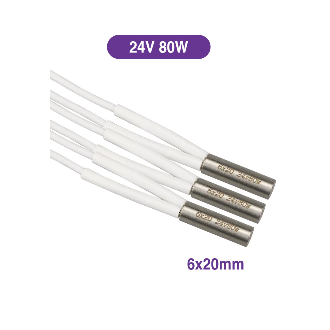 24V 80W Heater Cartridge (6x20mm) - Quick-Heating - MakerParts 3D