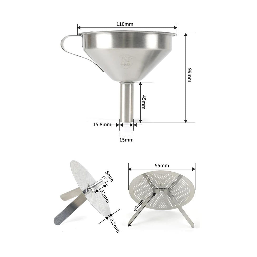 Stainless Steel Funnel Set - MakerParts 3D