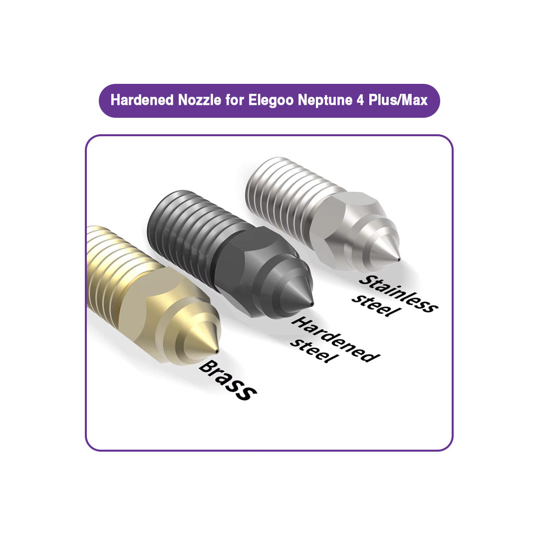 Hardened Nozzle for Elegoo Neptune 4/Pro (0.2 to 1.0mm) - MakerParts 3D
