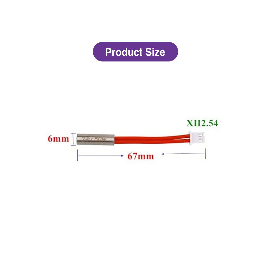 24V 50W Heating Rod with XH2.54 Connector for Elegoo Neptune 4 / 4 Pro - MakerParts 3D