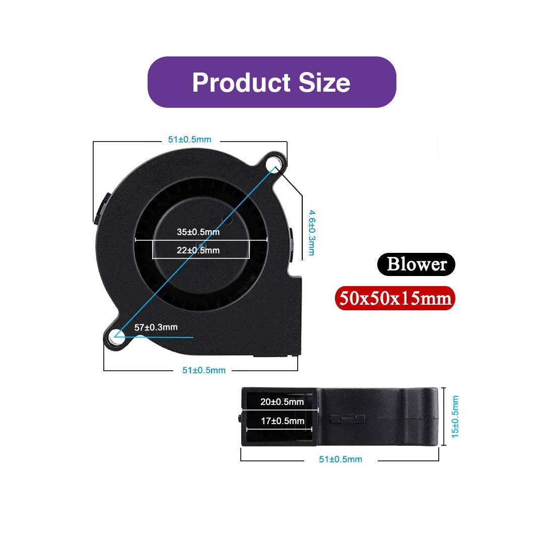 GDSTIME 5015 24V Dual Ball Bearing Blower Fan - MakerParts 3D