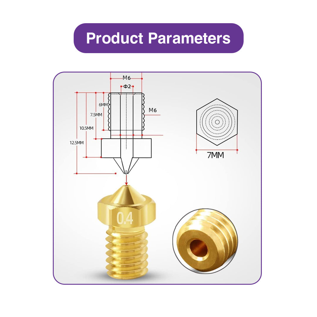 Brass Nozzles Kit with Tools for E3D V6 (42 Pcs) - MakerParts 3D