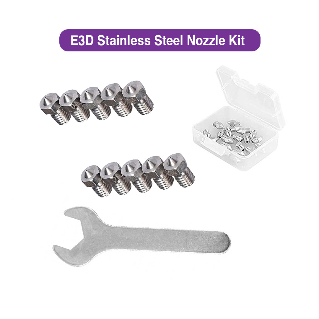 E3D Stainless Steel Nozzle Kit – 21 PCS for 3D Printing (1.75mm Filament) - MakerParts 3D