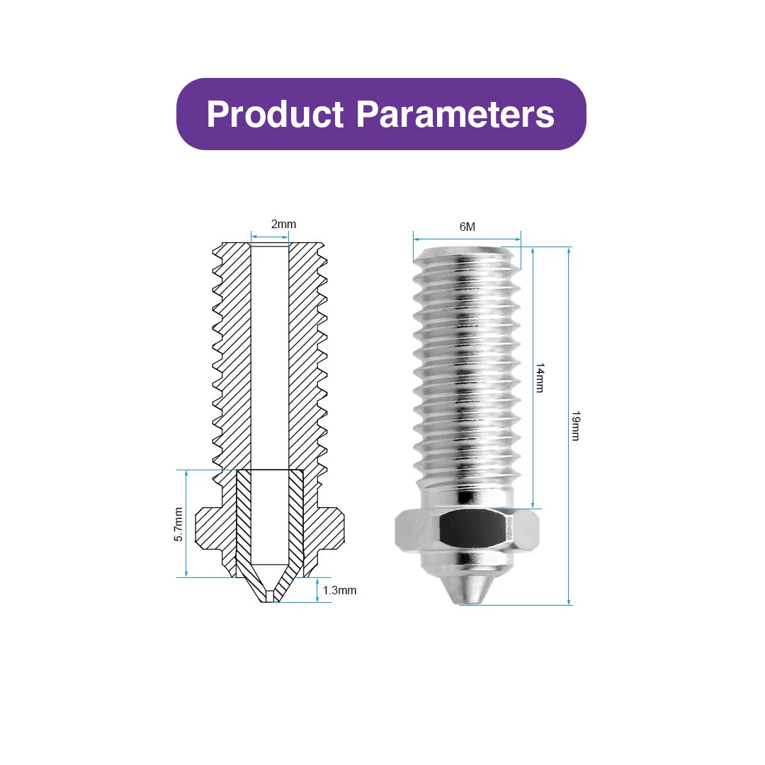 Stainless Steel Nozzles Kit with Tools for QIDI TECH X PLUS 3/ X MAX 3/ X SMART 3 - MakerParts 3D