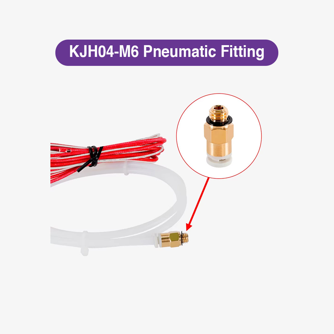 KJH04-M6 Pneumatic Fittings for V6 Bowden Extruder - MakerParts 3D