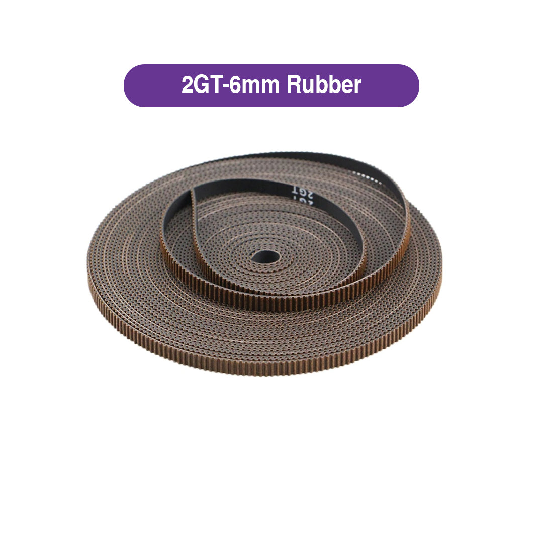 GT2 6mm Rubber Timing Belt with Non-Slip Cloth (1M) - MakerParts 3D