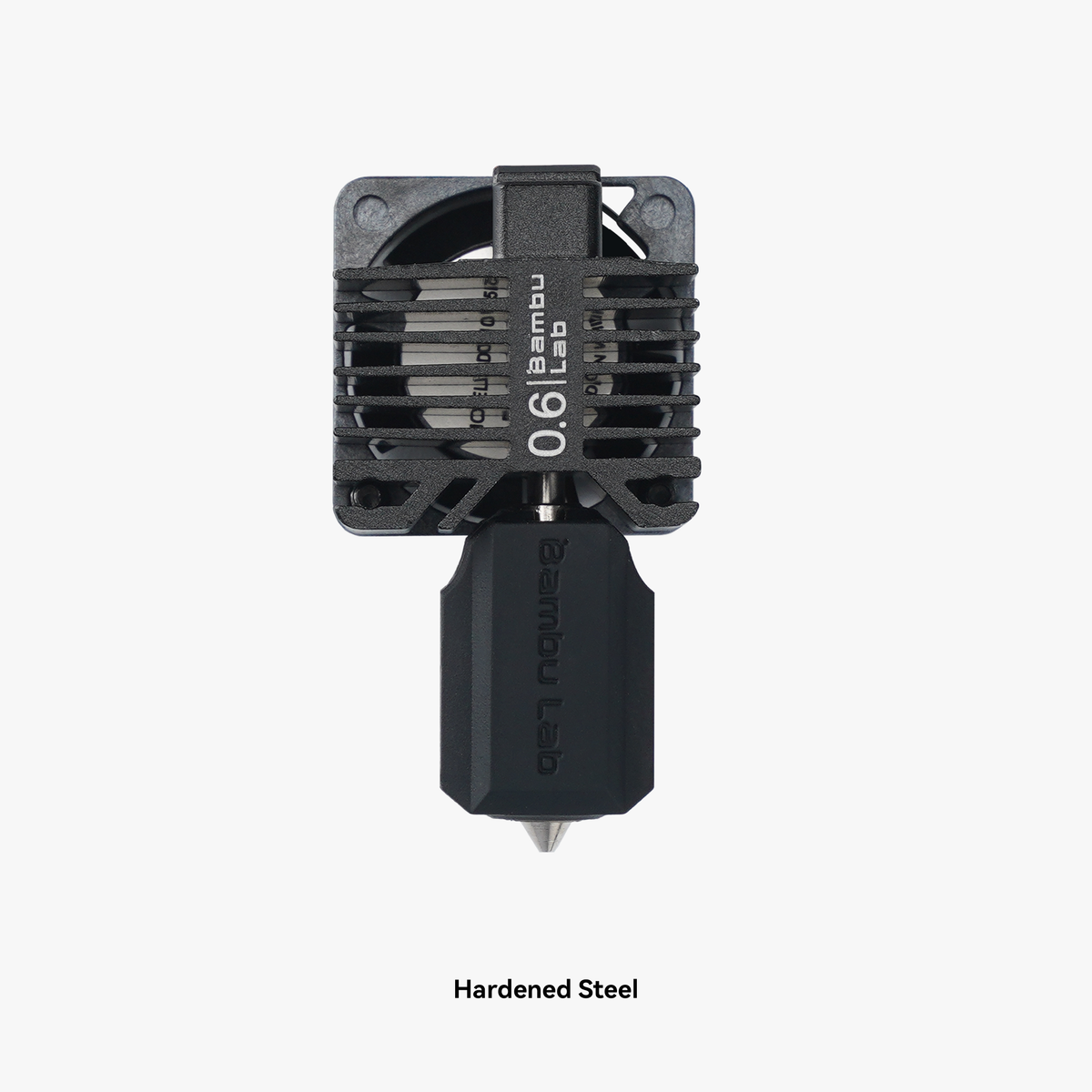 Bambu Lab Complete Hotend Assembly 0.6mm Hardened Steel Front View