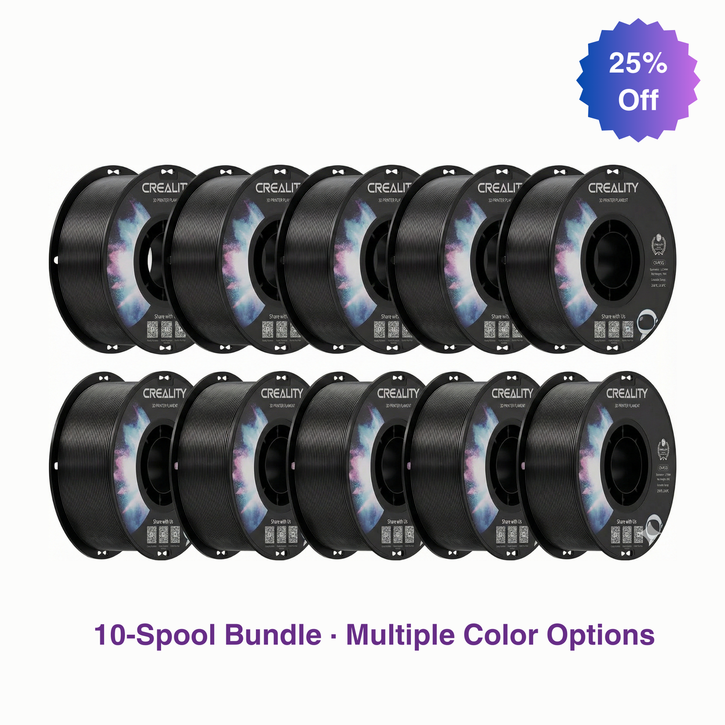 Creality 10-Pack PETG Mega Bundle | Bulk 10kg Filament (1.75mm)