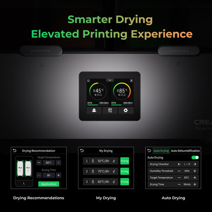 Creality SpacePi X4 filament dryer, 4-spool capacity and dual chamber