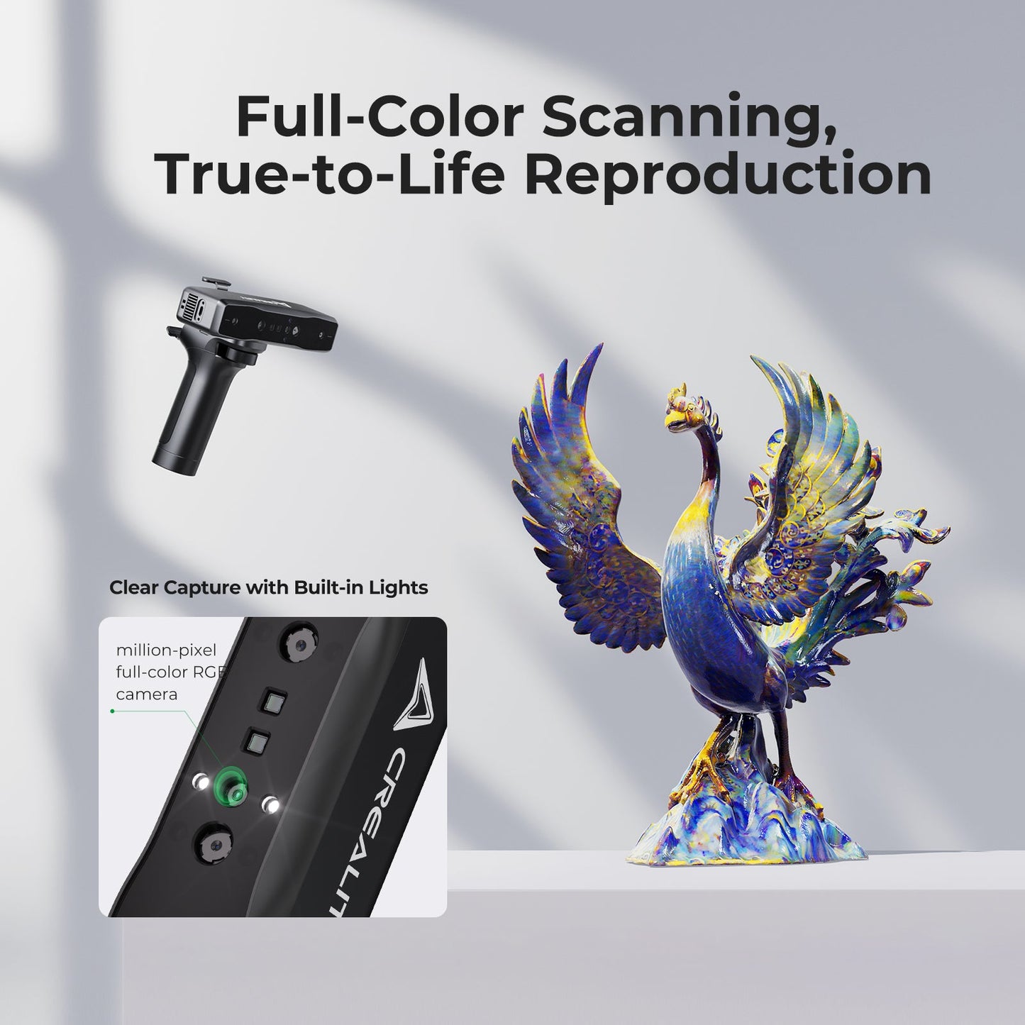 Creality Otter Lite / Otter Basic 3D Scanner – Portable Full-Color Scanner with 0.05 mm Accuracy (20–2000 mm Range)