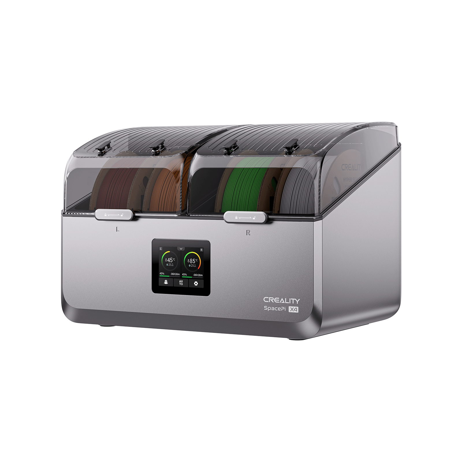 Creality SpacePi X4 filament dryer, 4-spool capacity and dual chamber