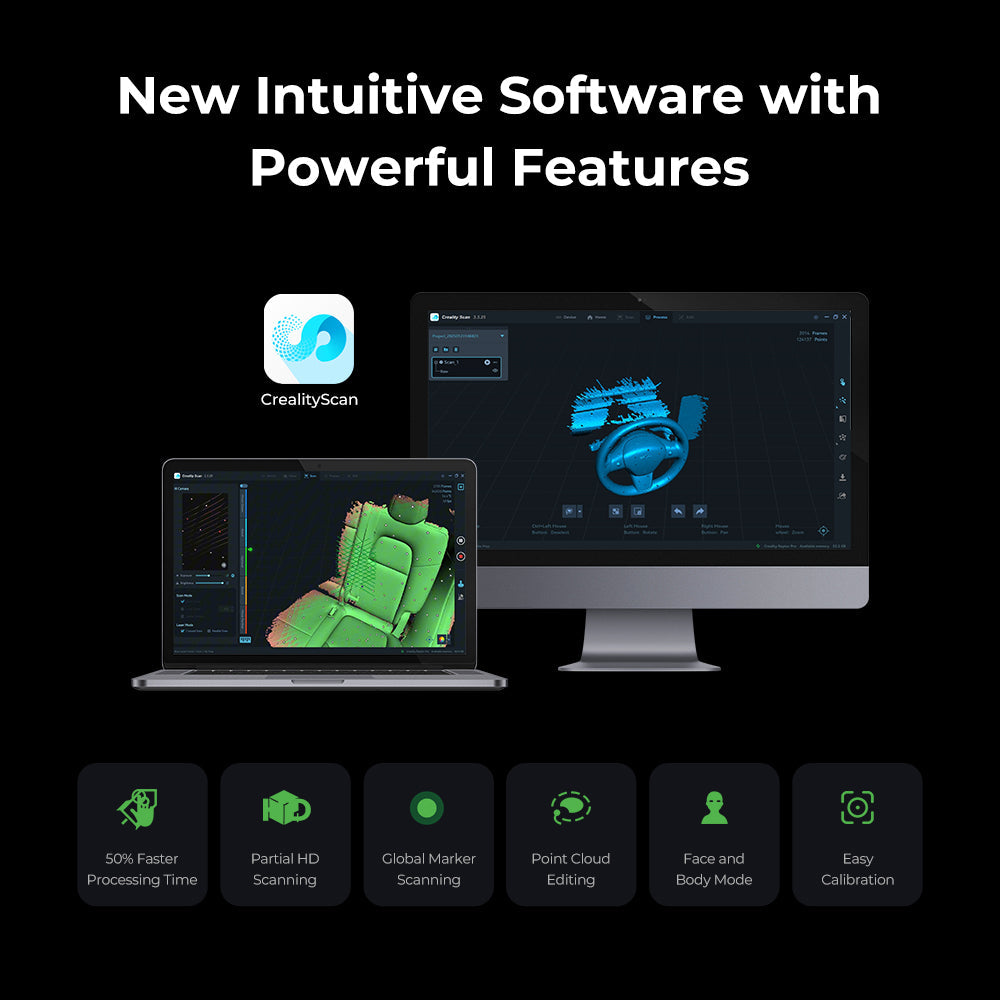 Creality Raptor Pro 3D Scanner – High-Speed Laser + NIR System for Medium & Large Objects