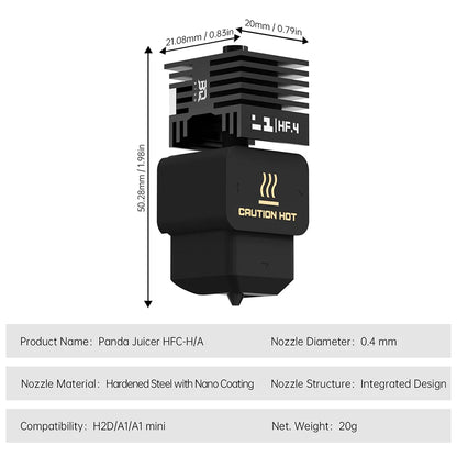 BIQU Panda Juicer High-Flow Integrated Hotend for Bambu Lab A1 / H2D Series (HFC)_Coated