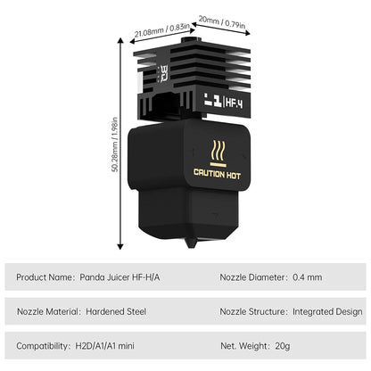 BIQU Panda Juicer High-Flow Integrated Hotend for Bambu Lab A1 / H2D Series_HF Non-Coated
