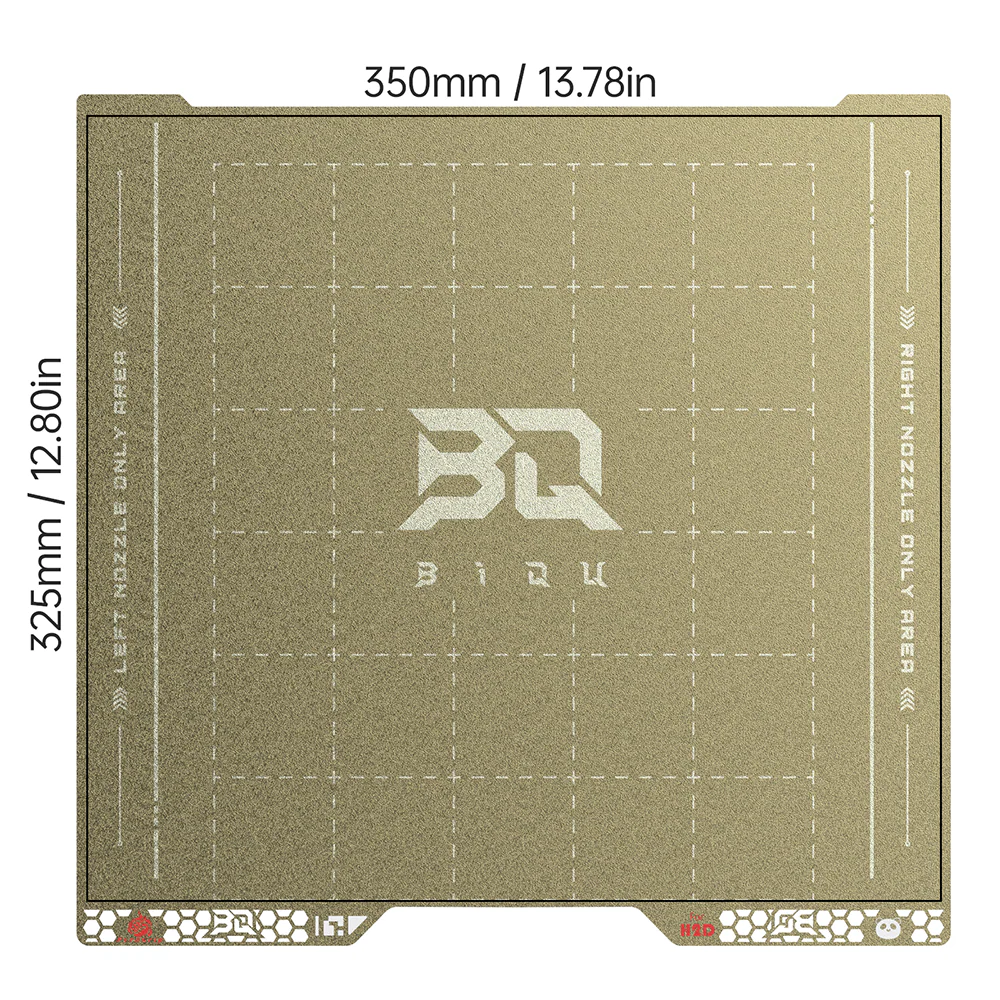 BIQU PyroGrip Double-Sided PEI Grid Build Plate 346x355mm for Bambu Lab H2D / H2S