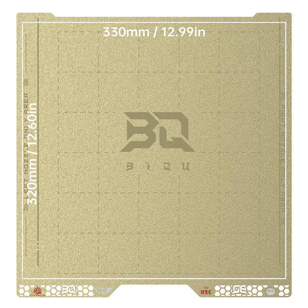 BIQU PyroGrip Double-Sided PEI Grid Build Plate 346x355mm for Bambu Lab H2D / H2S / H2C