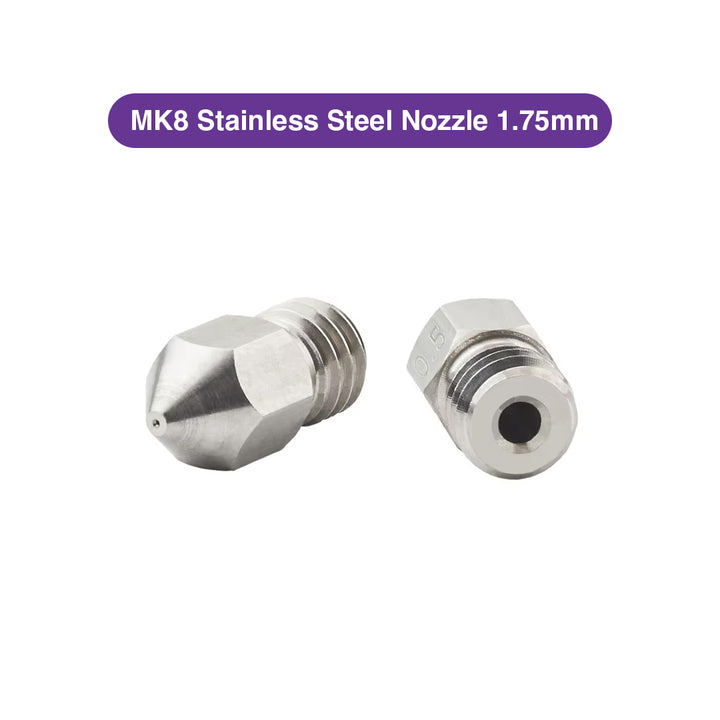 MK8 Stainless Steel Nozzle 1.75mm - MakerParts 3D