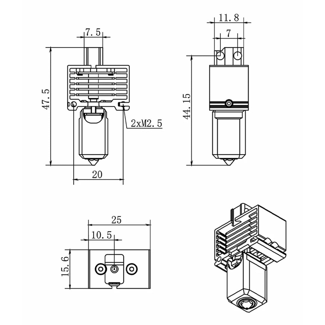 TZ V3.0 All-Metal Hotend Upgrade for Bambu Lab P1P / P1S