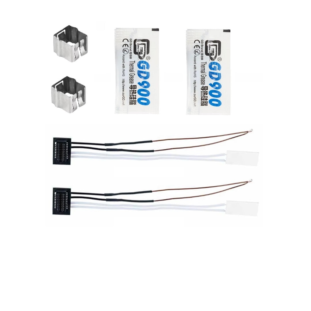 Thermistor + Ceramic Heater Kit for Bambu Lab P1P / P1S – Dual Set with Clips & Thermal Grease, 24V 65W