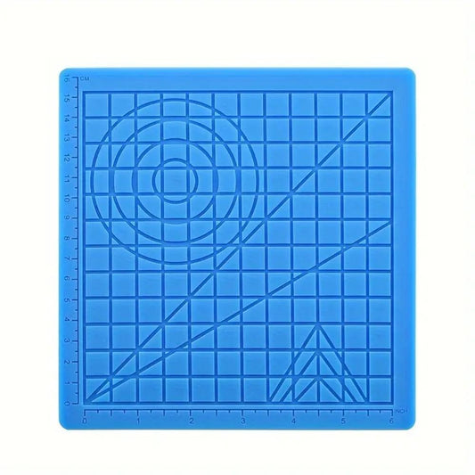 3D Pen Silicone Drawing Mat – Multi-Shape Stencil Pad with Finger Caps (17.5 × 17.5 cm)