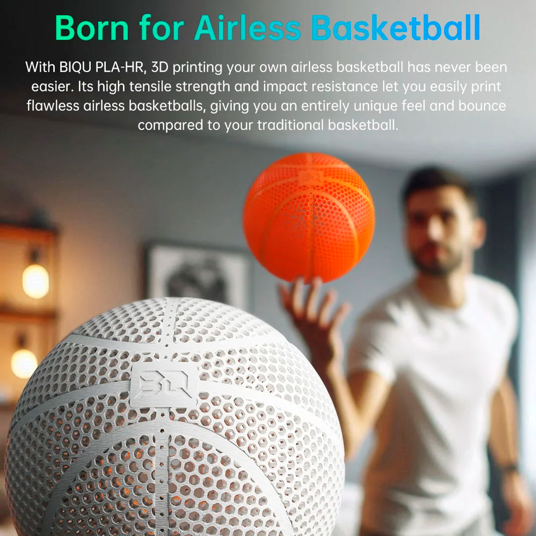 BIQU PLA-HR Flexible 3D Printer Filament 1.75mm – Airless Basketball Printing Material, 1KG Spool Compatible with FDM Printers