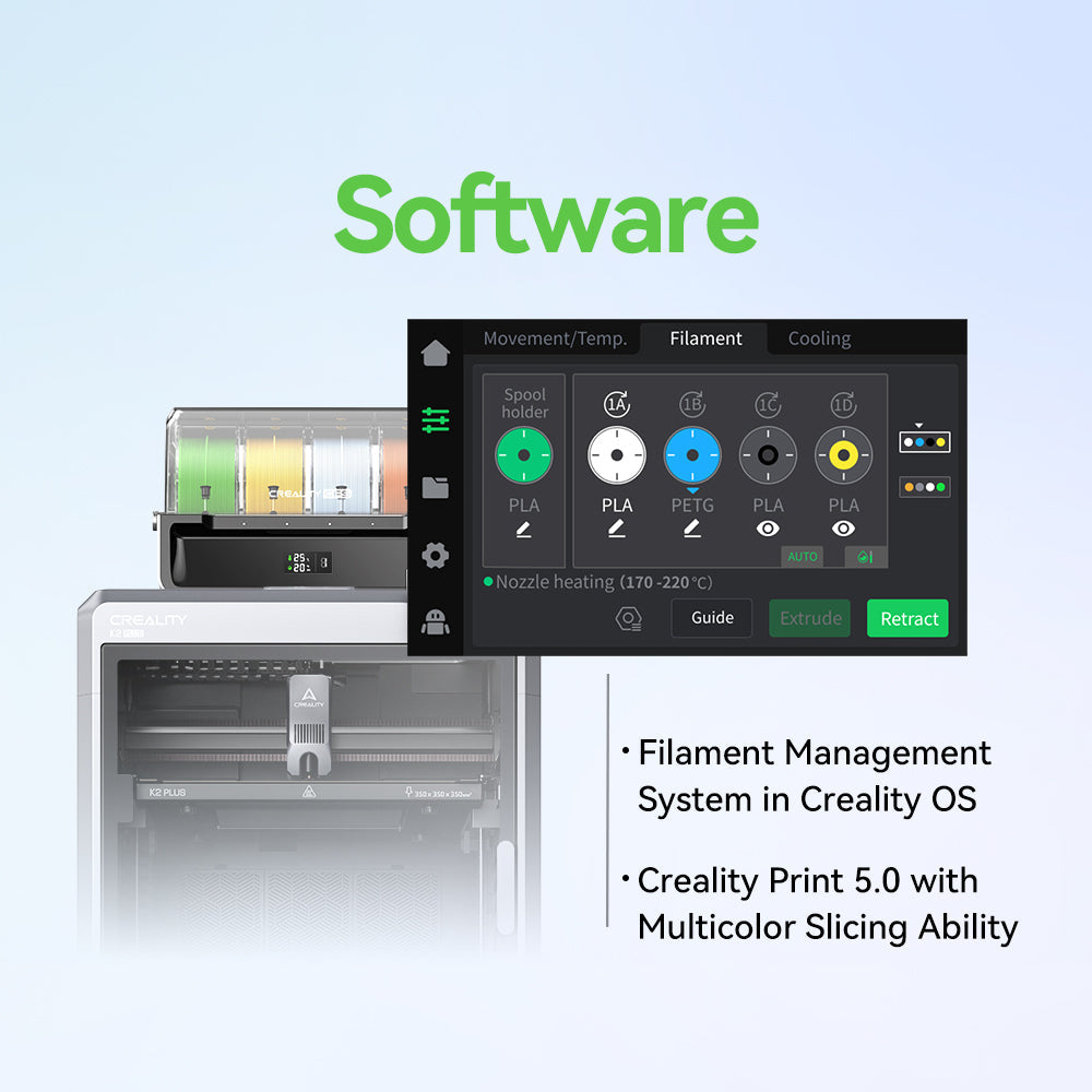 K2 Plus Combo 3D Printer + 4 Free Filaments