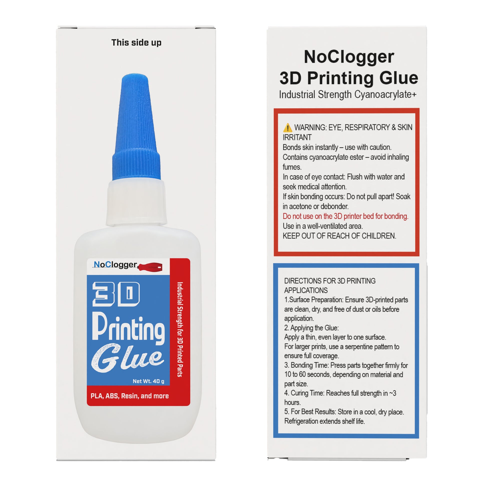 NoClogger 3D Printing Glue Fast Setting Adhesive for PLA PETG Resin