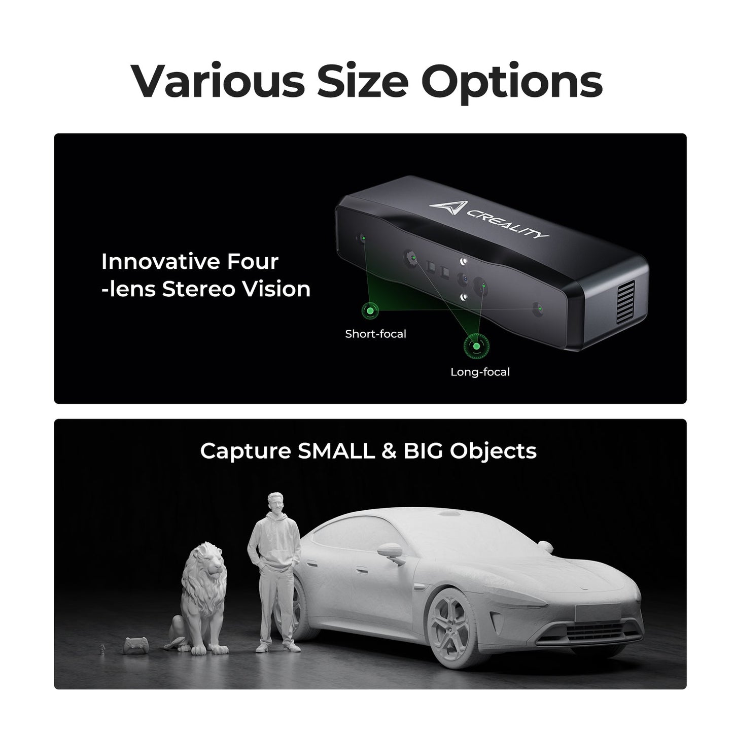 Creality Otter Lite / Otter Basic 3D Scanner – Portable Full-Color Scanner with 0.05 mm Accuracy (20–2000 mm Range)