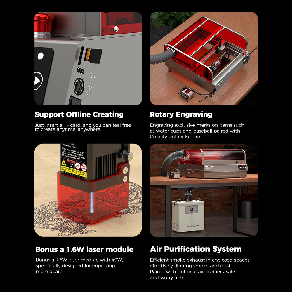 Creality Falcon2 Pro Enclosed Laser Engraver & Cutter – Safety, Visibility, and Power