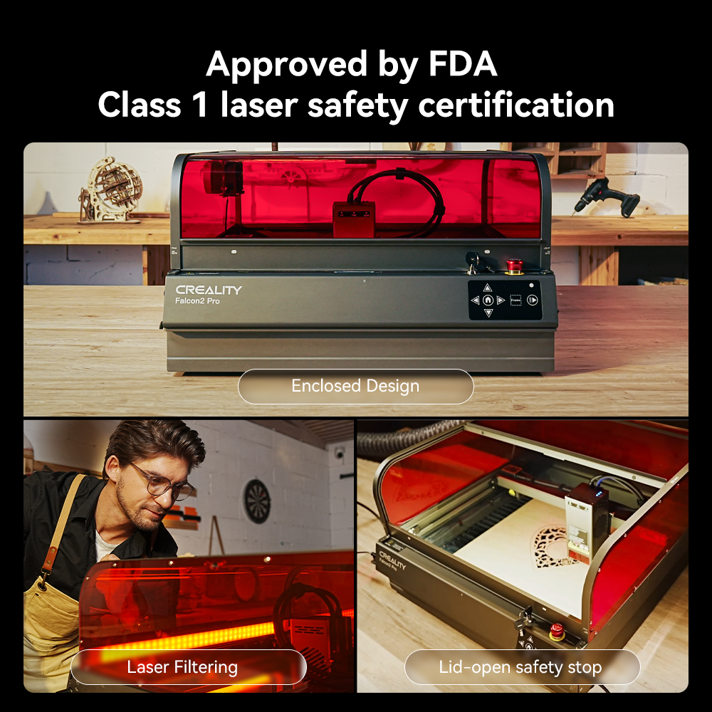 Creality Falcon2 Pro 60W Pro-Safe Laser Engraver & Cutter