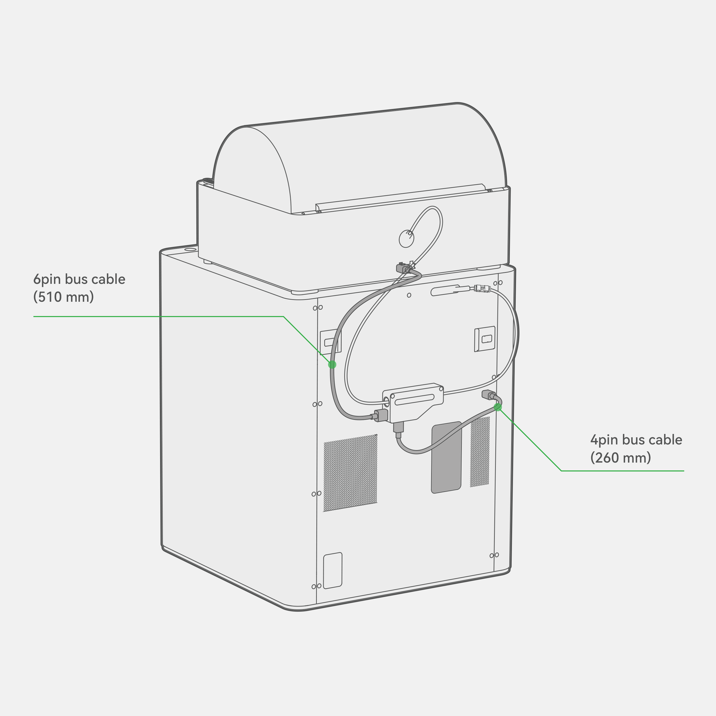 Bambu Lab 4-pin bus cable 260mm, printer to hub or buffers, for P1 and X1 Series