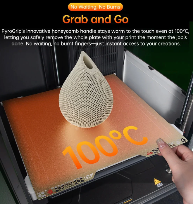 BIQU PyroGrip Double-Sided PEI Grid Build Plate 346x355mm for Bambu Lab H2D / H2S