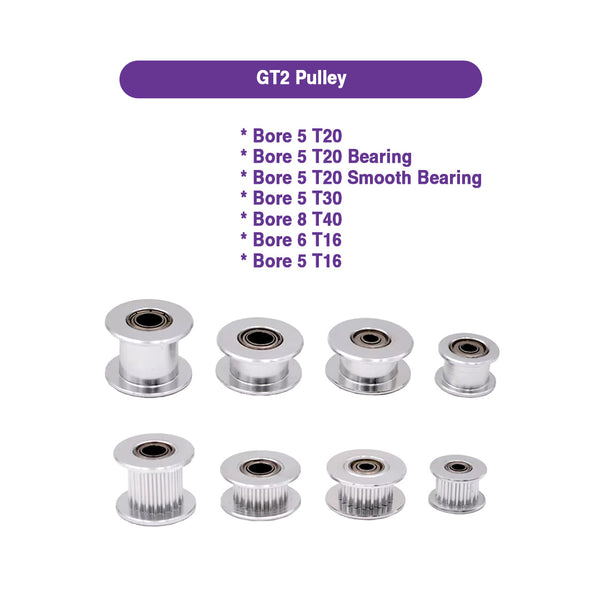 GT2 Timing Pulley with Bore Sizes