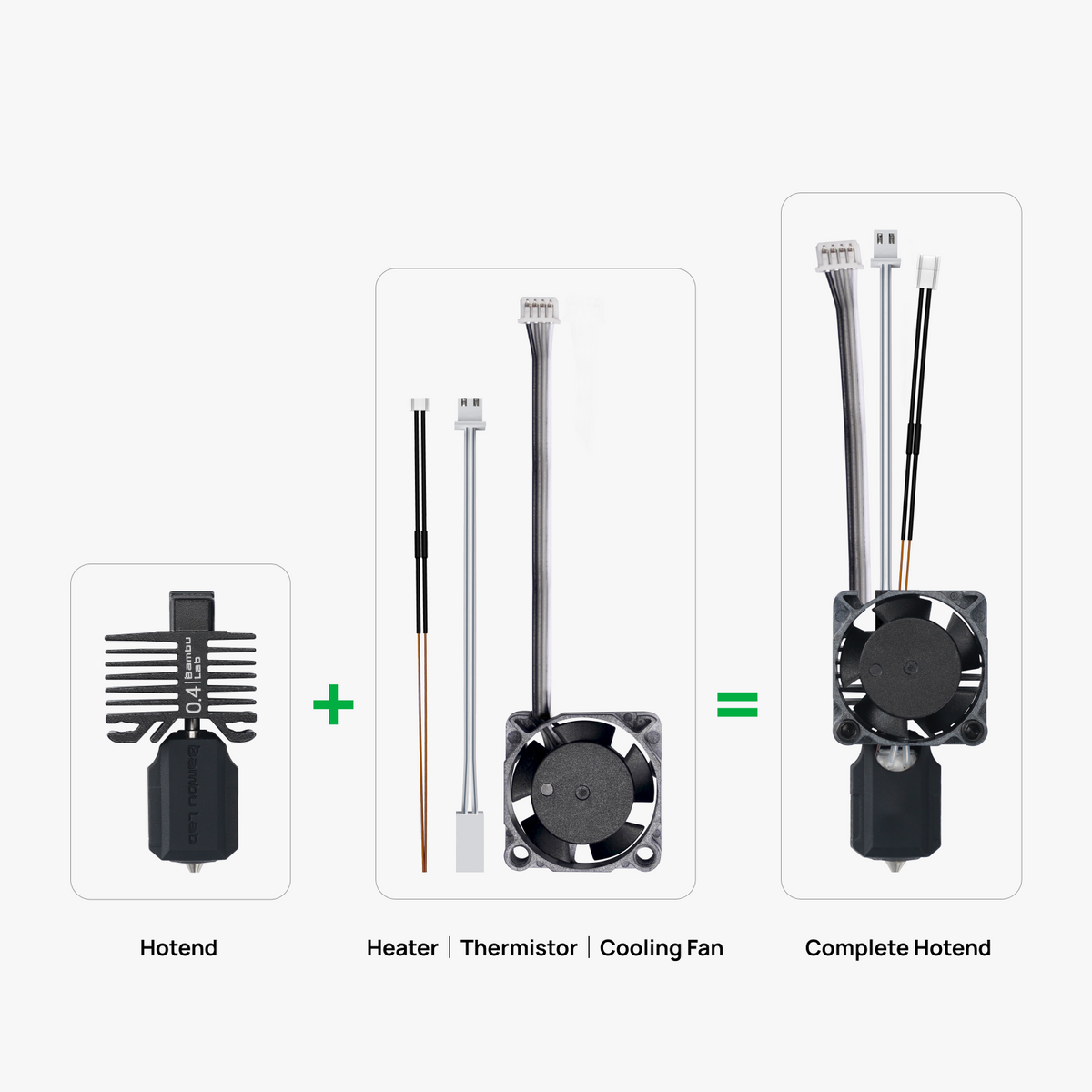 Bambu Lab Complete Hotend Assembly 0.4mm Hardened Steel for X1