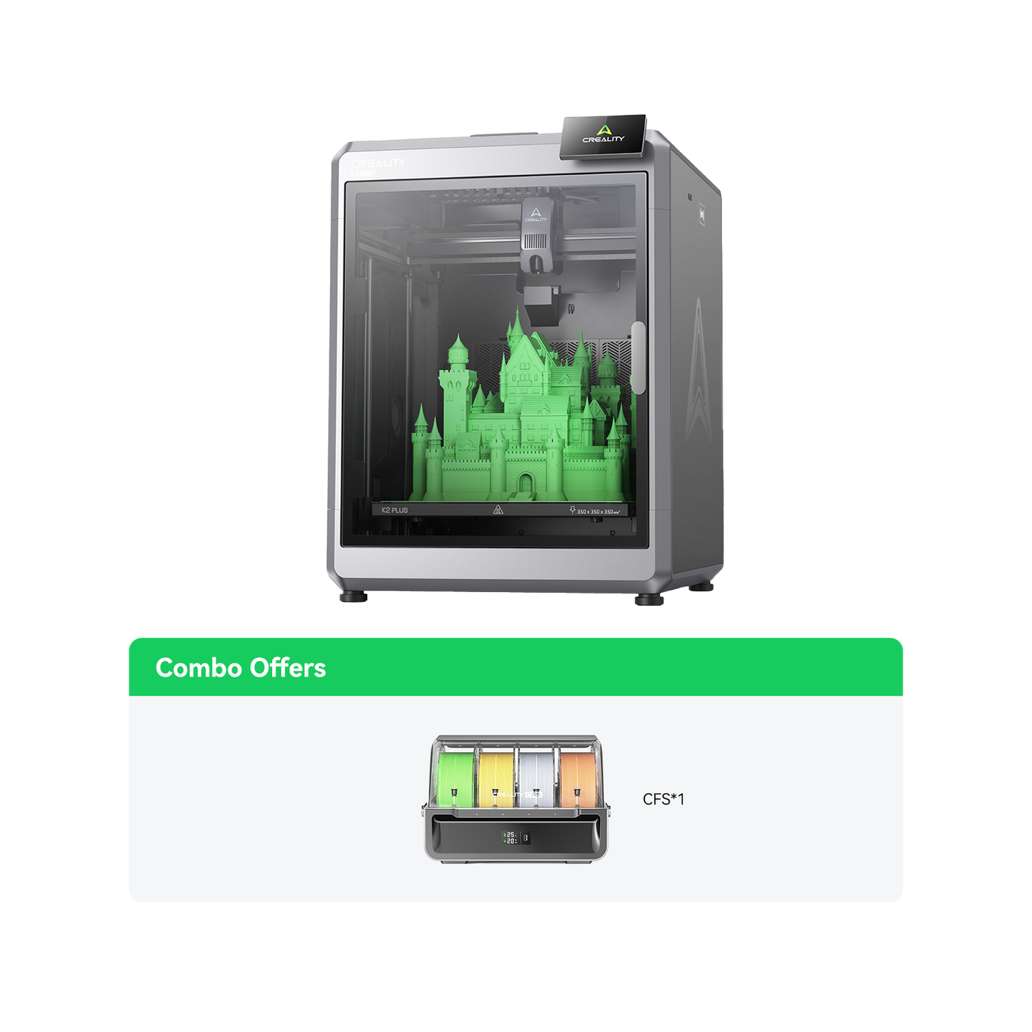 K2 Plus Combo 3D Printer + 4 Free Filaments