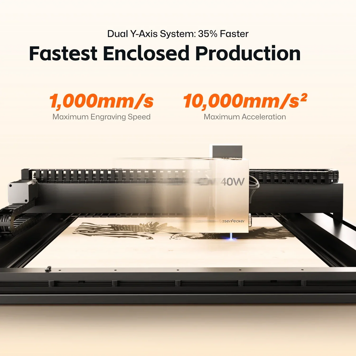 LaserPecker LX2 Enclosed Laser Cutter – 500 × 305 mm, 20W / 40W, Class 1